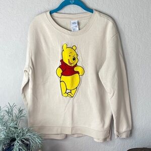 Disney Cream Winnie the Pooh Crewneck Sweatshirt with Red & Yellow Graphic